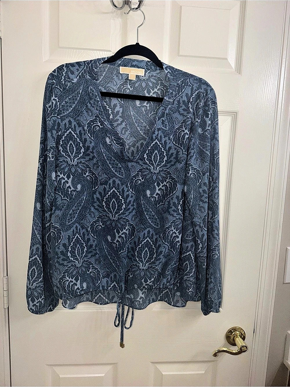 Michael Kors Paisley Blouse in Blue Size Large